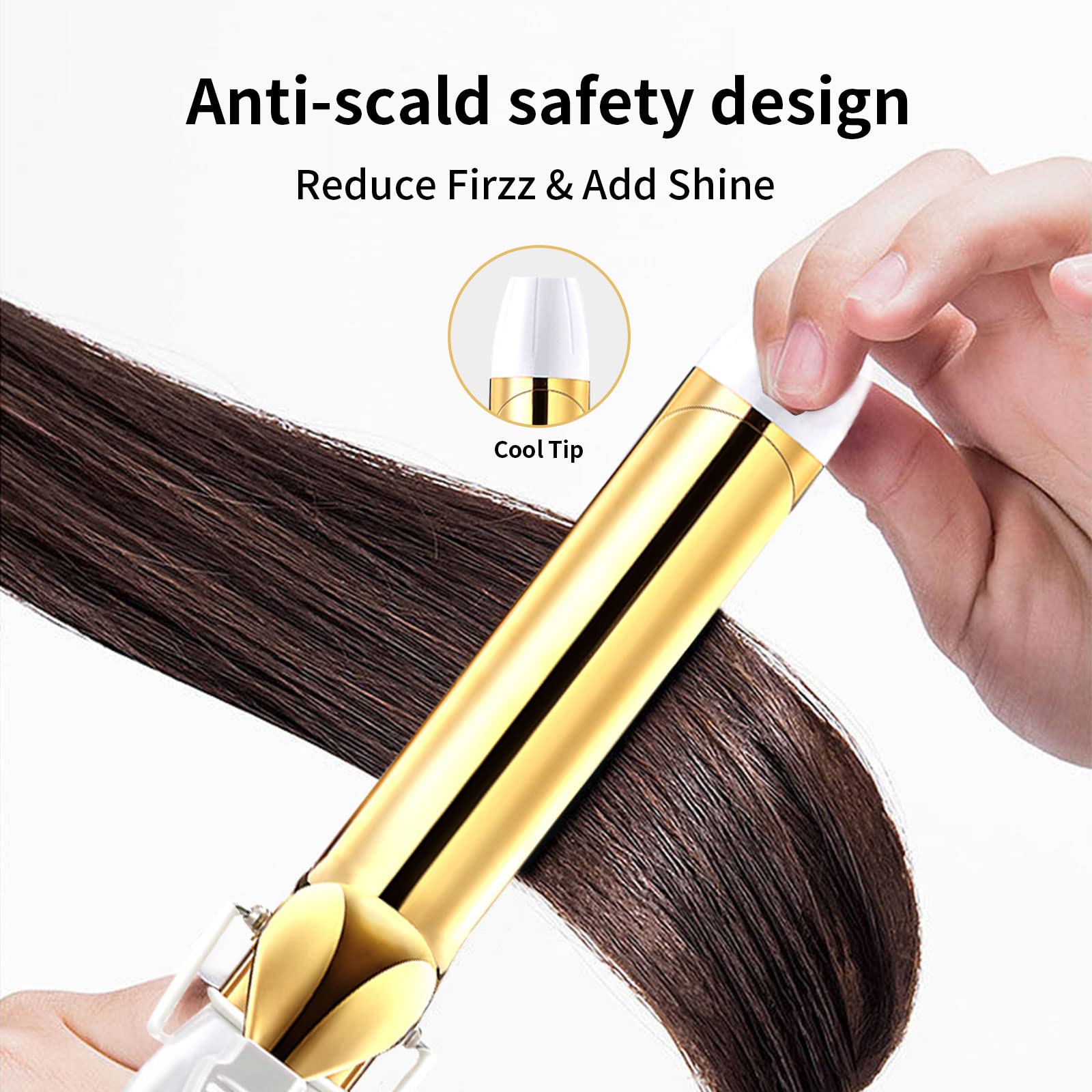 Rosy Forth Curling Iron 32mm with Ceramic Coating Barrel, Professional Curling Wand Instant Heat up, Gold Hair Curler with LCD Display (OPEN-BOX) Rosy Forth Curling Iron 32mm with Ceramic Coating Barrel, Professional Curling Wand Instant Heat up, Gold Hair Curler with LCD Display (OPEN-BOX)